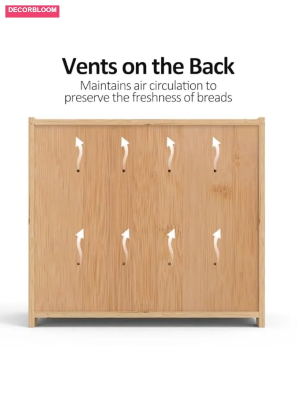 Bamboo Bread Box Roll Top Kitchen Countertop Storage 2-Tier